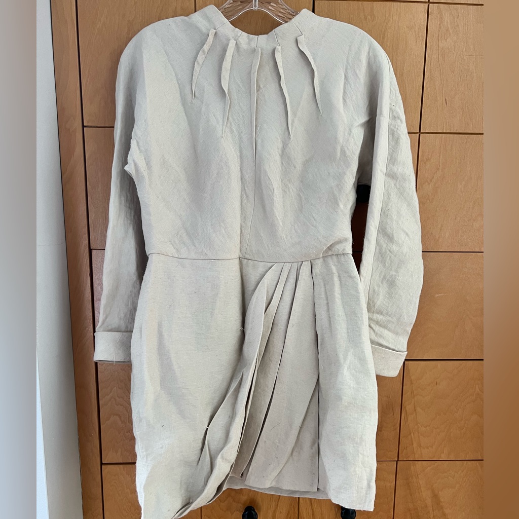 Bcbg Runway Ecru Pleated Mini Dress